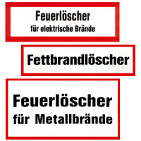 Feuerlöscher-Zusatzschilder