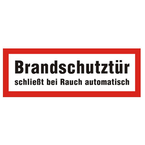 Brandschutztür schließt bei Rauch automatisch Folie 297 x 105 mm