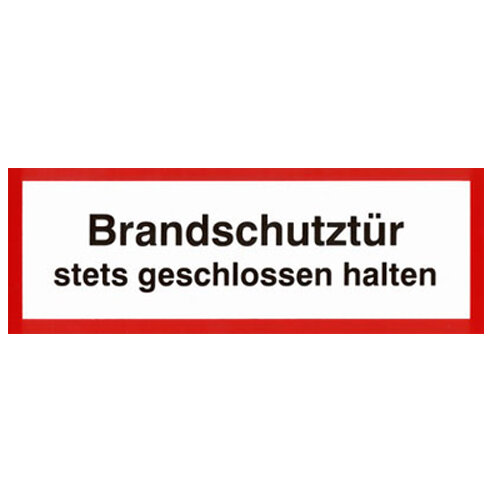 Brandschutztür stets geschlossen halten Folie 297 x 105 mm