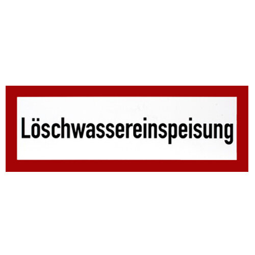 Löschwassereinspeisung Folie selbstklebend 420 x 148 mm