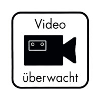 Hinweisschild - Video überwacht 125 x 125 mm Folie...