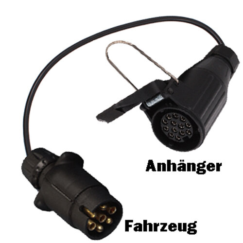 Kabeladapter Fahrzeug 7-polig auf Anhänger 13-polig