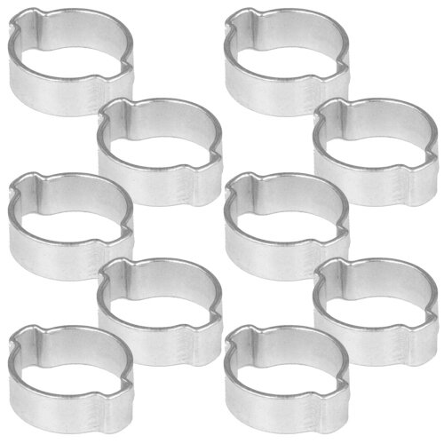 10 Stück 2-Ohr Schellen,  Druckluftschellen, Schlauchschellen, Bierschlauchschellen, 15-18 mm