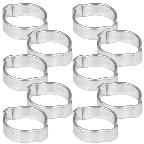 10 Stück 2-Ohr Schellen,  Druckluftschellen, Schlauchschellen, Bierschlauchschellen, 17-20 mm