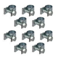 10 Schlauchschellen, Schlauchbinder, Klemmen, starr 7-9 mm
