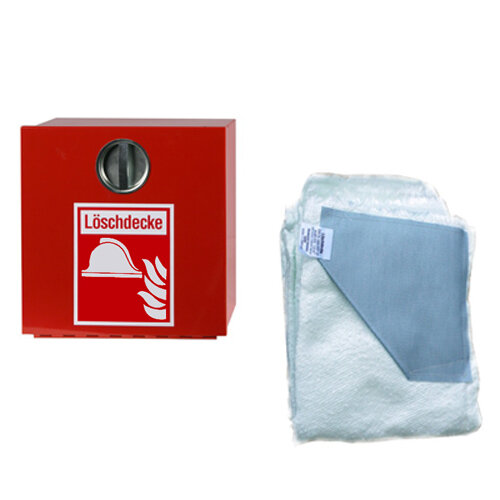 Löschdecke und Behälter im Set