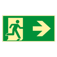 Rettungsweg Schild rechts Kunststoff nachleuchtend...
