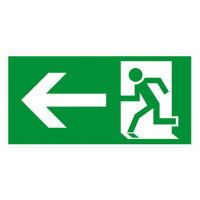 Rettungsweg Schild links Folie selbstklebend 297 x 148 mm