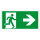 Rettungsweg Schild rechts Folie selbstklebend 297 x 148 mmISO
