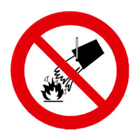 Mit Wasser löschen verboten Folie selbstklebend 200 mm