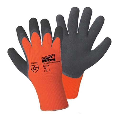 GLETSCHER - GRIP Winterstrickhandschuh neonorange  Gr.8