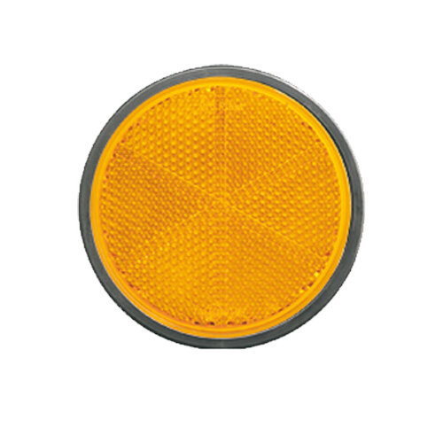 Reflektor / Katzenauge / Rückstrahler gelb 90 mm in Kunststoff mit Schraube M5