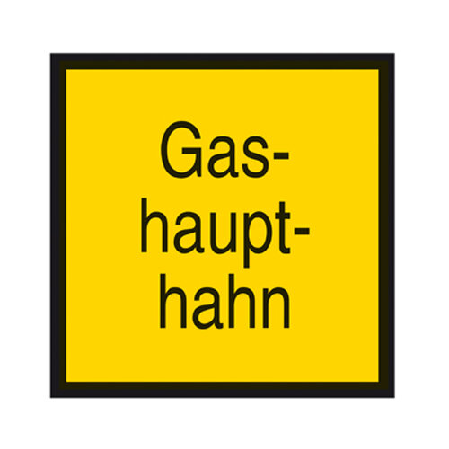 Hinweisschild - Gashaupthahn Kunststoff 200 x 200 mm