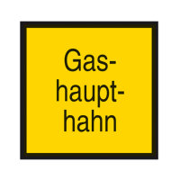Hinweisschild - Gashaupthahn Kunststoff 200 x 200 mm