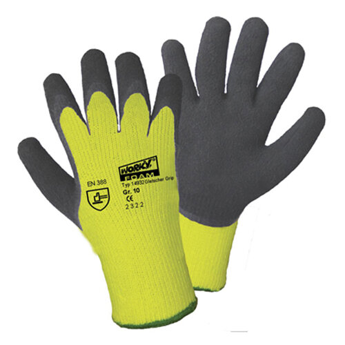 GLETSCHER - GRIP Winterstrickhandschuh neongelb  Gr.10