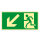 Rettungsweg Schild links abwärts Kunststoff nachleuchtend selbstklebend 297 x 148 mm