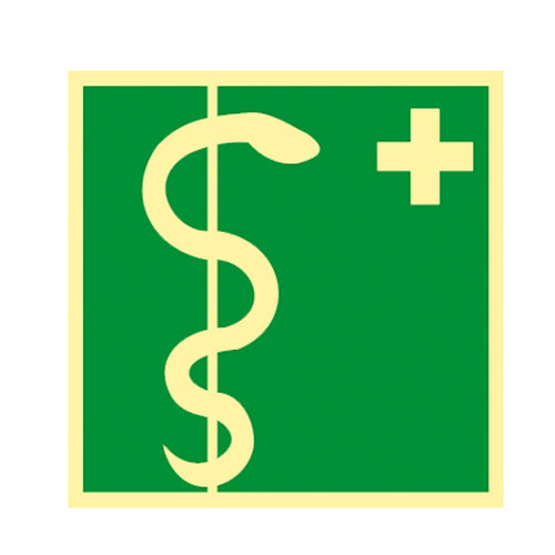 Arzt Kunststoff nachleuchtend selbstklebend 148 x 148 mm BGV A8