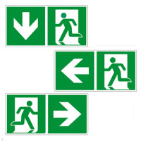 Ersatzschilder für LED Notbeleuchtung universal 3...