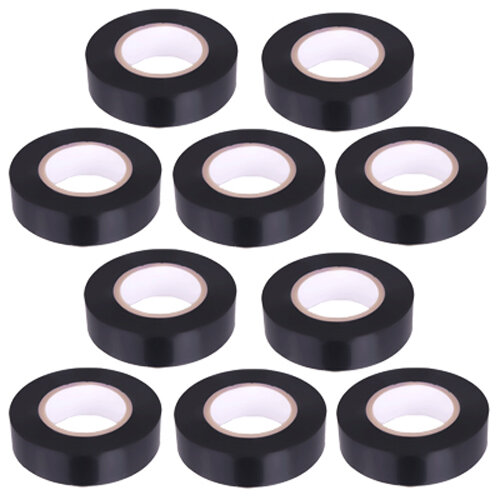 10  Stück PVC Isolierband Klebeband 10 Meter lang 15 mm breit -schwarz-