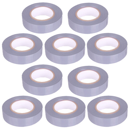 10 Stück PVC Isolierband Klebeband 10 Meter lang 15 mm breit -grau-