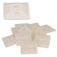 10 Klebesockel für Kabelbinder - weiss - 27 x 27 mm...