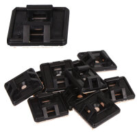 10 Klebesockel für Kabelbinder - schwarz - 27 x 27...