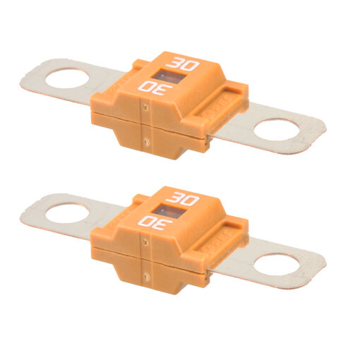 2 x Leistungssicherung Streifensicherung Midi / orange / 30A / 58V