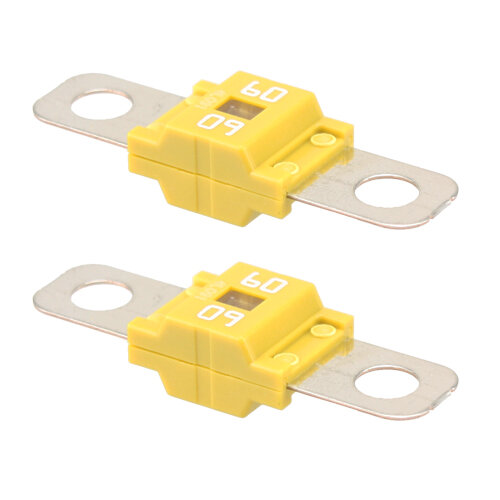 2 x Leistungssicherung Streifensicherung Midi / gelb / 60A / 58V