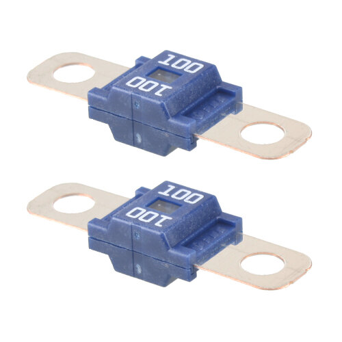 2 x Leistungssicherung Streifensicherung Midi / blau / 100A / 58V