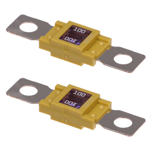 2 x Leistungssicherung Streifensicherung Mega / gelb / 100A / 32V