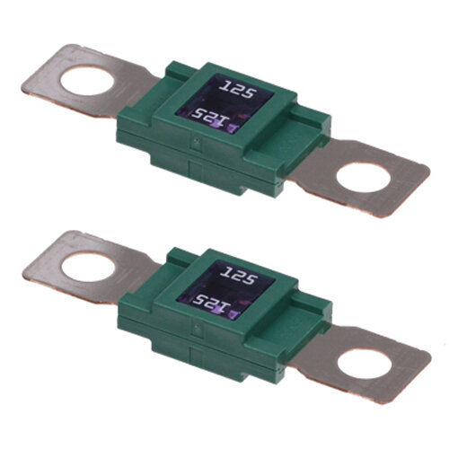 2 x Leistungssicherung Streifensicherung Mega / grün / 125A / 32V