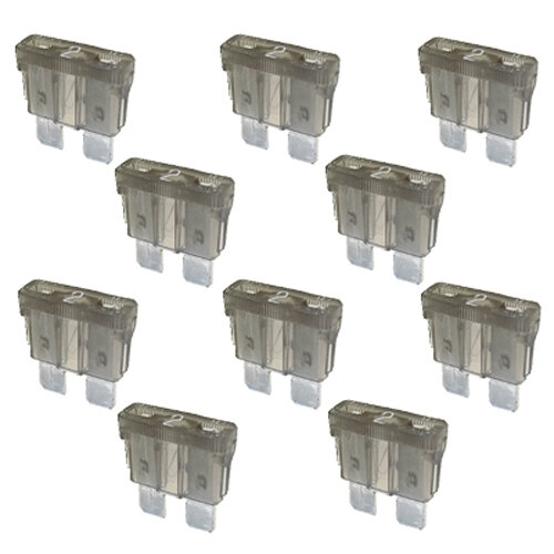 10 x Flachstecksicherung 2A / 32V / grau