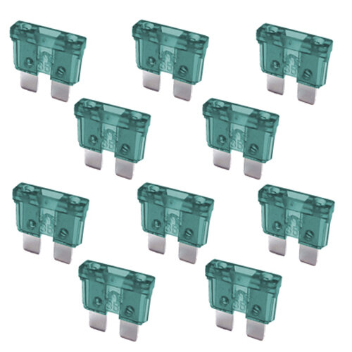 10 x Flachstecksicherung 35A / 32V / dunkelgrün
