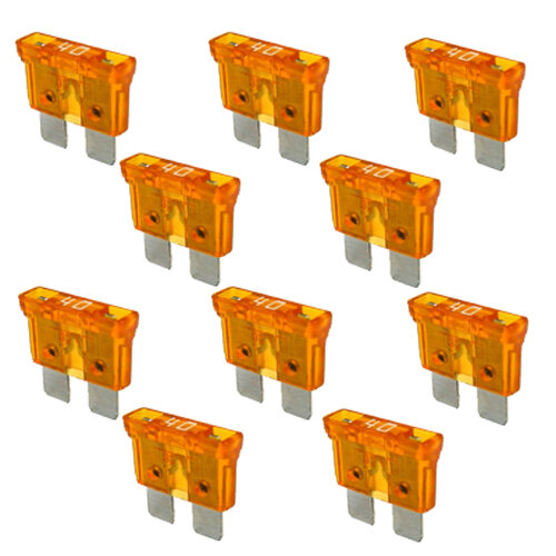 10 x Flachstecksicherung 40A / 32V / orange