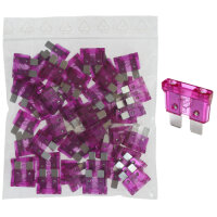 50 x Flachstecksicherung 3A / 32V / violett