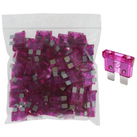 100 x Flachstecksicherung 3A / 32V / violett