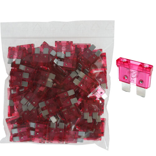 100 x Flachstecksicherung 4A / 32V / pink