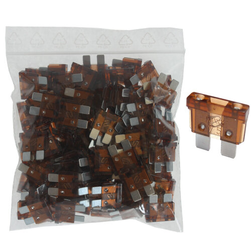 100 x Flachstecksicherung 7,5A / 32V / braun