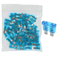 50 x Flachstecksicherung 15A / 32V / blau