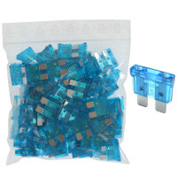 100 x Flachstecksicherung 15A / 32V / blau