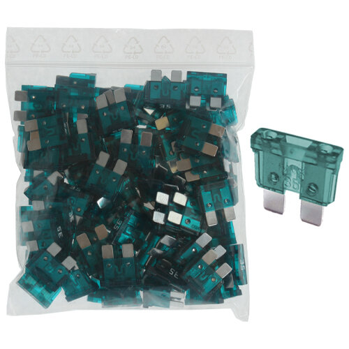 100 x Flachstecksicherung 35A / 32V / dunkelgrün
