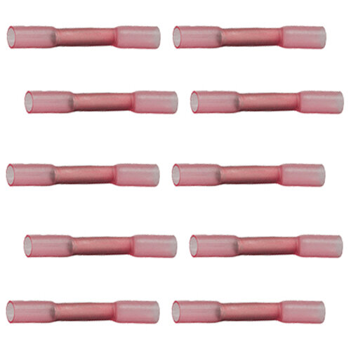 10 Stück Stoßverbinder mit Schrumpfschlauch rot 0,5-1,5 qmm