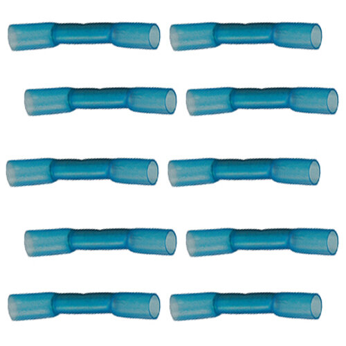 10 Stück Stoßverbinder mit Schrumpfschlauch  blau  1,5 - 2,5 qmm
