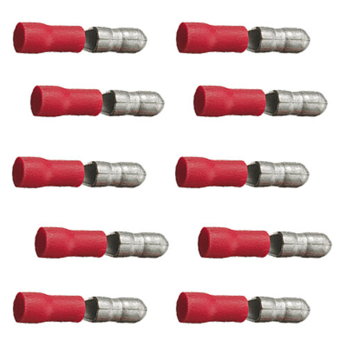 10 Stück  Rundstecker 4mm rot 0,25 - 1,00 qmm