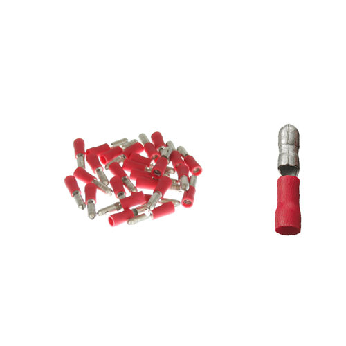 25 Stück  Rundstecker 4mm rot 0,25 - 1,00 qmm