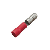 25 Stück  Rundstecker 4mm rot 0,25 - 1,00 qmm