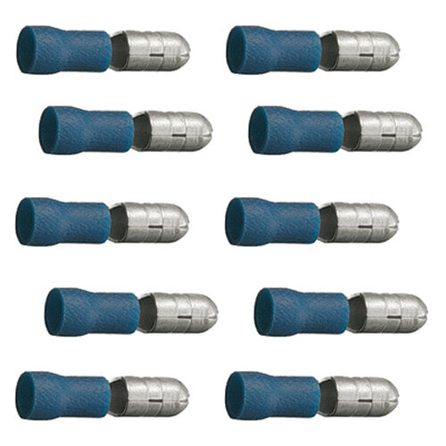 10 Stück Rundstecker 5mm blau 1,0 - 2,5 qmm