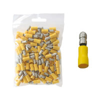 100 Stück Rundstecker 5mm gelb 2,5 - 6,0 qmm