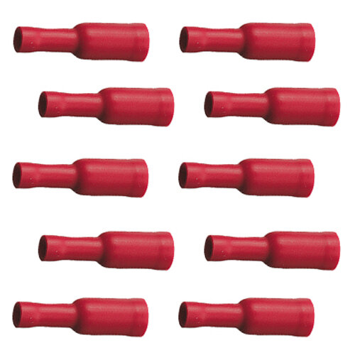 10 Rundsteckhülsen 3,86mm rot 0,25-1,0 qmm