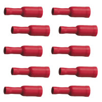 10 Rundsteckhülsen 3,86mm rot 0,25-1,0 qmm